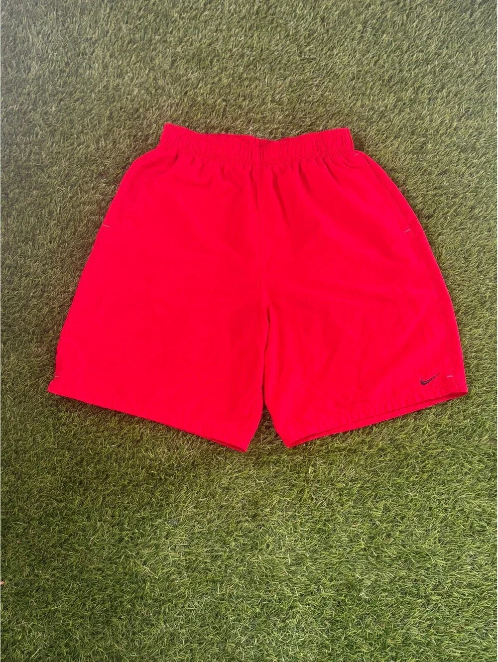 Vintage Nike Red Polyester Athletic Shorts, Men's M